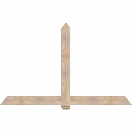 Ekena Millwork Eugene Smooth Timber Gable Bracket, Douglas Fir, 84"W x 53"H x 5 1/2"D x 5 1/2"F, 15/12 Pitch GBW084X53X0606EUG00SDF